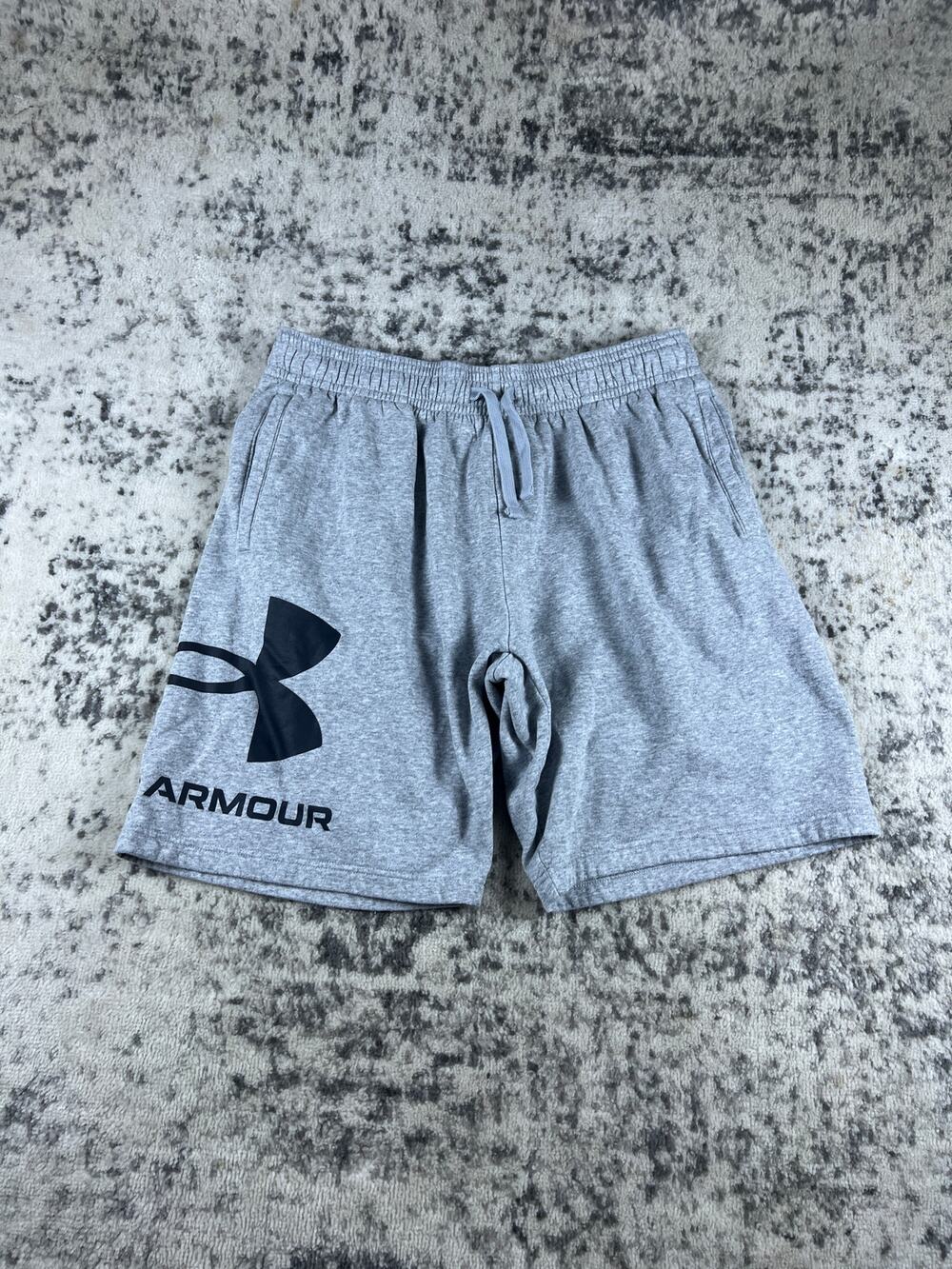 Under Armour Sweatshorts Mens XL Gray Fleece Spellout Athleisure Sports Leisure
